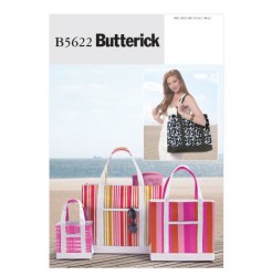 5622 HANDLED LINED TOTE BAGS 3 SIZES PATTERN